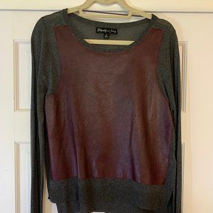Elizabeth and James Leather Front Sweater